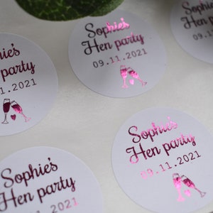 Hen Do Sticker, Personalised Hen Party Sticker, Foiled Event Party Sticker, Hen Party Favours, Bride Squad, Bride Tribe, Team Bride