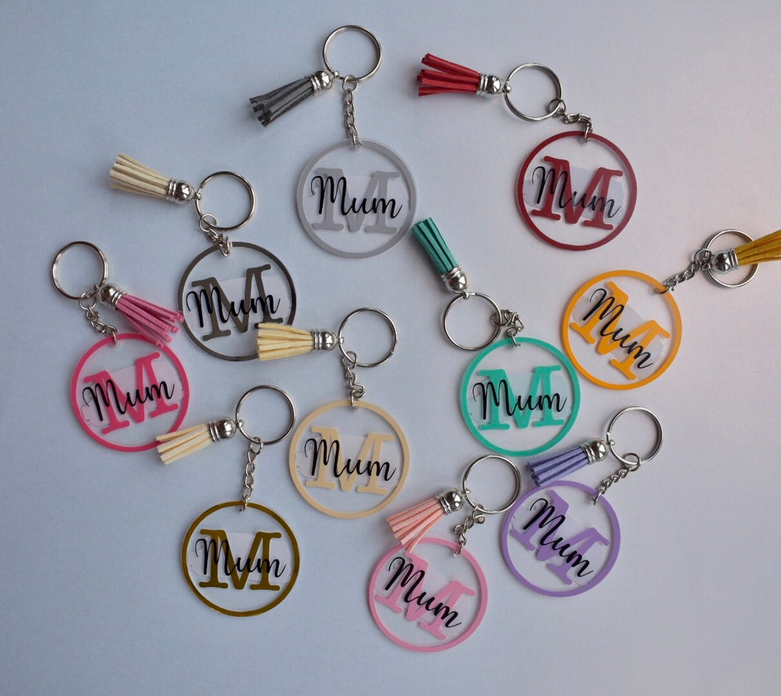 Personalised Name Keyring Tassel Name Keychain Etsy