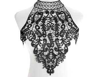 Top de renda - Top preto de renda com amarração no pescoço | Top vitoriano | Top gótico | Top romântico | Top para festivais