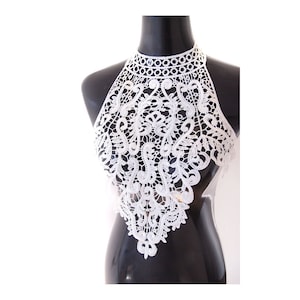 LACE TOP WHITE - Off-White Lace top that ties at neck and back with double face satin ties