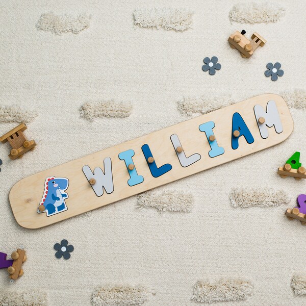 Personalized Puzzle With Pegs, 1st Birthday Gift for Baby Boy, Custom Name Puzzle, Custom Name Puzzle Toy, Wooden Toys, Baby Birthday Gift