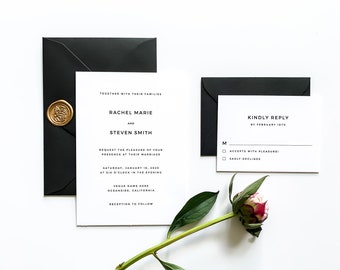 The Rachel | Simple Wedding Invitation | Modern Wedding Invitation | Minimal Wedding Invitation | Clean | Classic