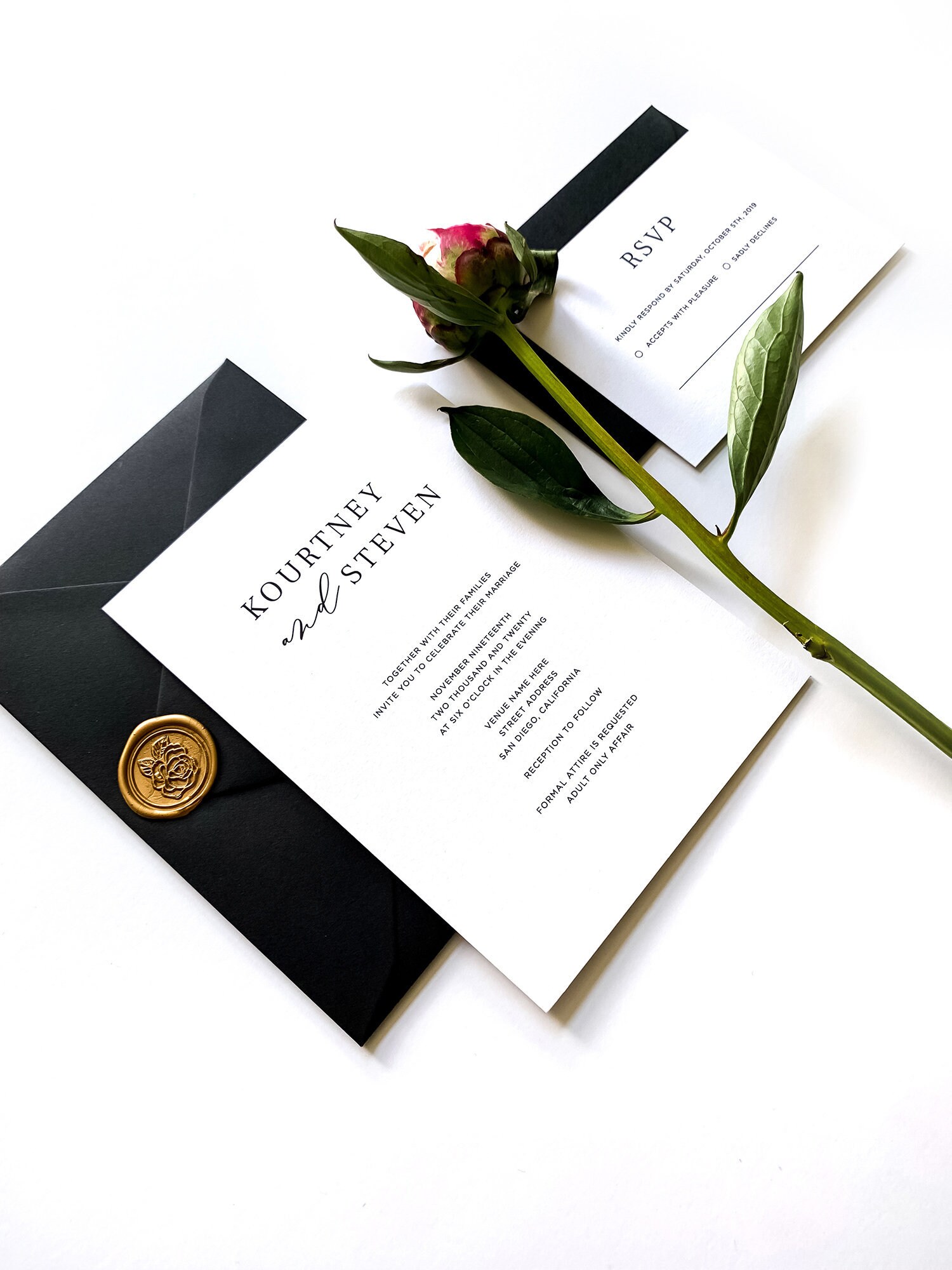 The Kourtney Simple Wedding Invitation Modern Wedding Invitation