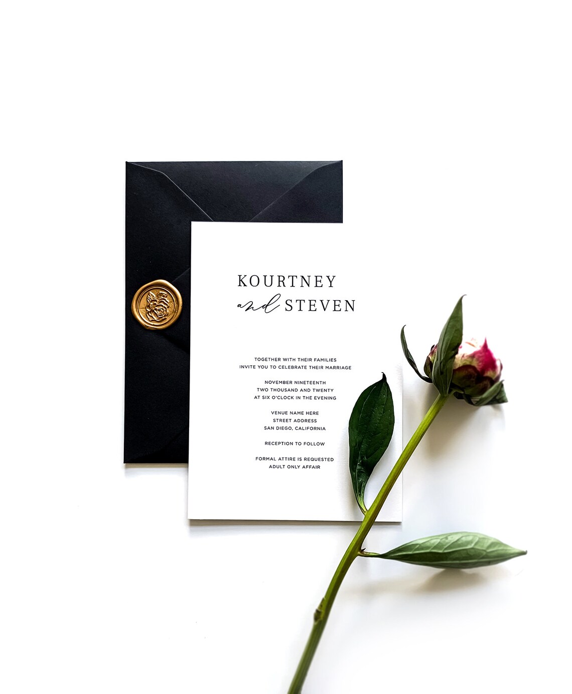 The Kourtney Simple Wedding Invitation Modern Wedding Invitation