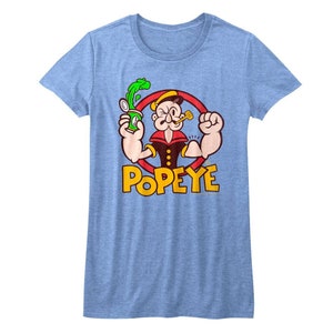 Popeye The Sailorman Women&#39;s T-shirt Spinach Lover Graphic Tee Vegan Vegetarian Inspire Green Shirt Top Vintage Comic Cartoon TV Merch