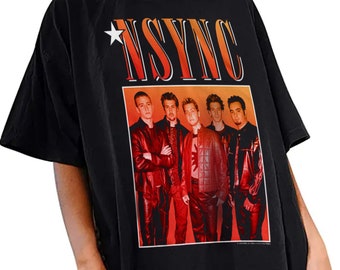 NSYNC Graphic Tee: Women's Oversized Black T-Shirt, Boy Band Fashion