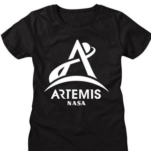 NASA Women&#39;s T-Shirt Artemis Logo USA International Moon Exploration Project Tees