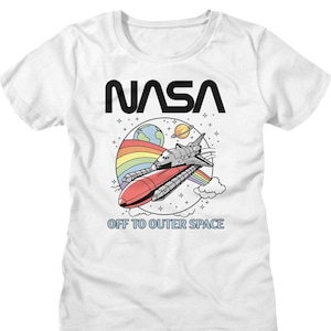 NASA Women&#39;s Shirt Shuttle Off to Outer Space Vintage Tees