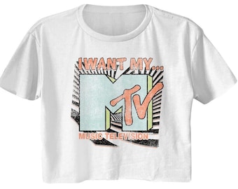MTV Crop Top Retro 80&#39;s Vibes Music Television Summer Outfits for Women