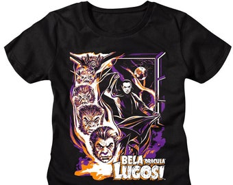 Bela Lugosi Women's Shirt Dracula Vampire Bat Transformation Tees