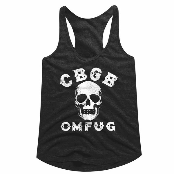 CBGB OMFUG Women's Tank Top NYC Skull Black Sleeveless Graphic Tees Punk Music Concert Tops Home Of Underground Rock Racerback T-Shirt