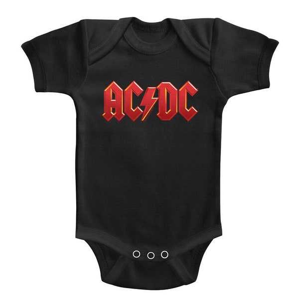 AC DC Band Baby BodySuit Red Logo Baby Grow Rock Band Music Infant Outfits Unisex Kids Clothing Rock & Roll Cute Babies Wear