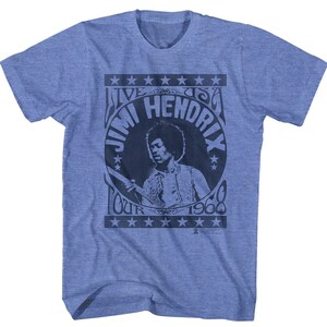 Jimi Hendrix Men&#39;s T-Shirt Hendrix Live USA Tour 1968 Graphic Tees Rock Star Music Legend Shirts Woodstock Festival Fashion Tee Tops