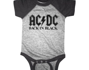 BABY BODY BODYSUIT KURZARM black AC/DC AC DC 4 FUN 