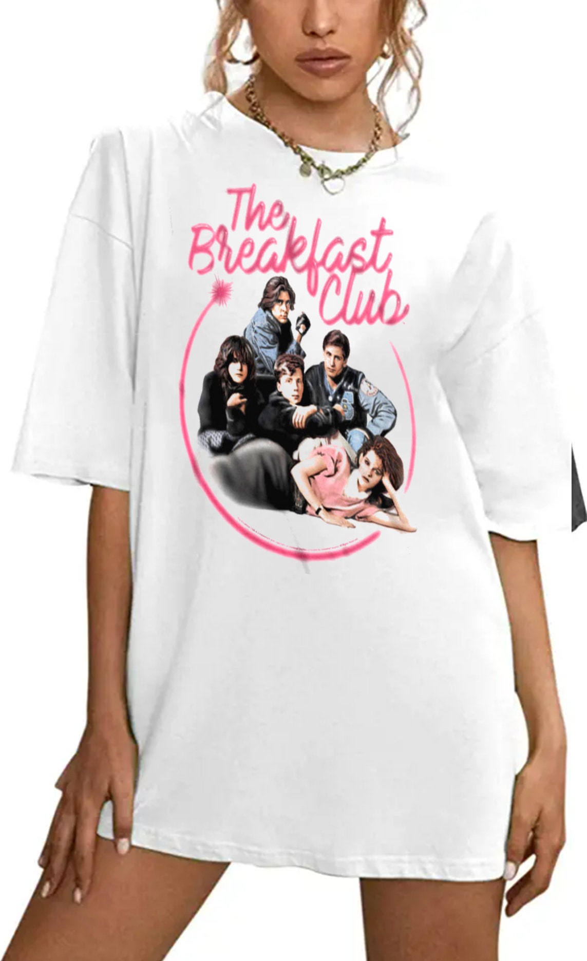 Breakfast Club 80's Neon Airbrush Oversized T Shirt