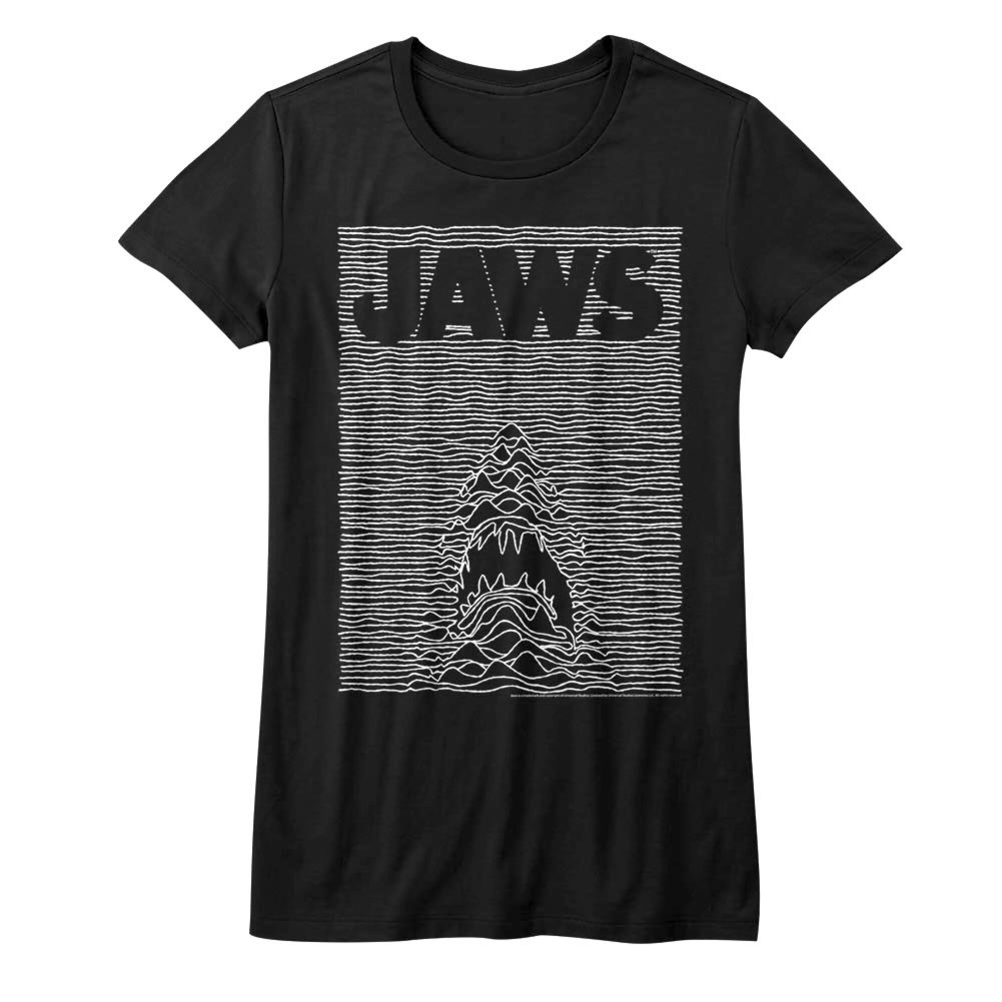 Discover Jaws Women's T-Shirt | Joy Division Parody Graphic Tee | Shark Digital Sound Waves