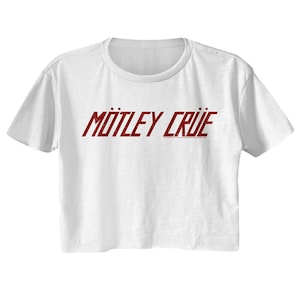 Motley Crue Women&#39;s Crop T-Shirt Rock n Roll Cropped Tshirt Logo Album Concert Festival Top Gift For Her Cool Cool Artistic Burning Man