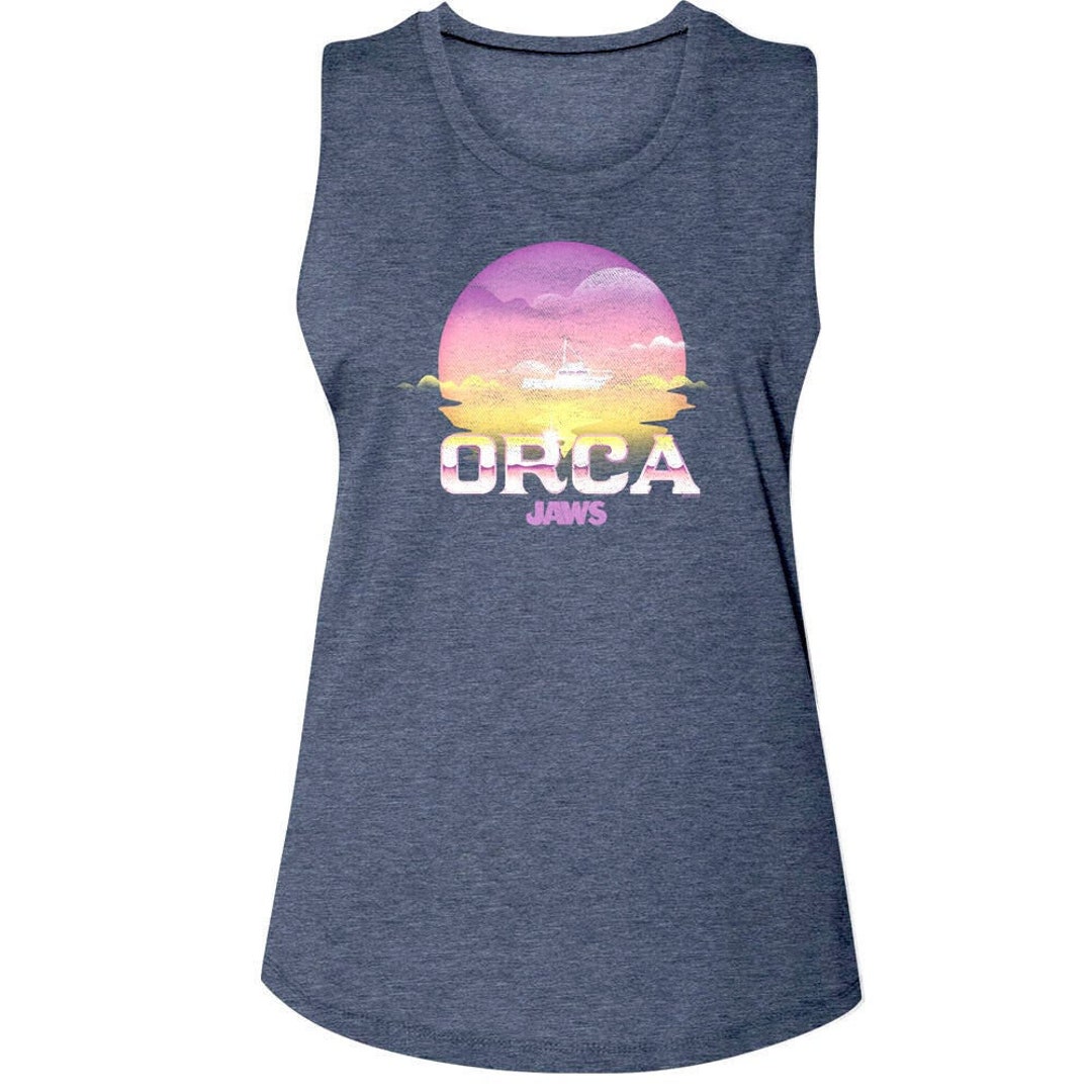 JAWS Tank Top Orca Sunset Ocean Movie Merch Graphic Tees - Etsy