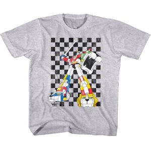 Kids Voltron T-Shirt Lionforce Checkerboard Robot Legendary Defender