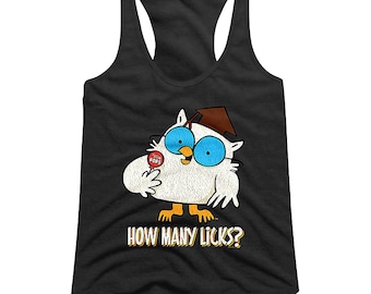 Tootsie Roll Tank Top: Mr. Owl "How Many Licks" Graphic Tee