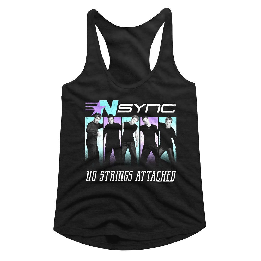 NSYNC Women's Tank Top No Strings Attached Black Racerback Vest Pop ...