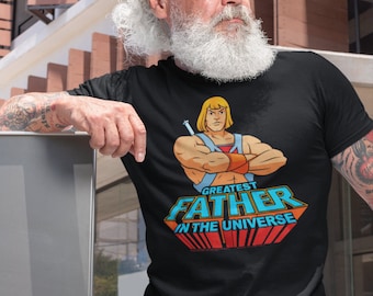 Greatest Father Men&#39;s T-Shirt Black Masters of the Universe Tee Shirt He-Man Prince Adam Gift For Him Best Top DAD T-shirt