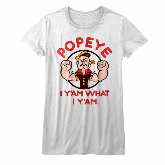 Popeye The Sailor Womens T Shirt I Yam What I Yam White Shirt | Etsy