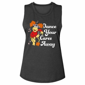 Fraggle Rock Women&#39;s Tank Top Dance Your Cares Away Sleeveless Graphic Tops Cartoon TV Series Lover Merch Jim Henson Red Muppets Tee