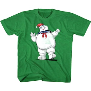 Ghostbusters Kids Shirt Merry Xmas Stay Puft Vintage Movie Poster Tees