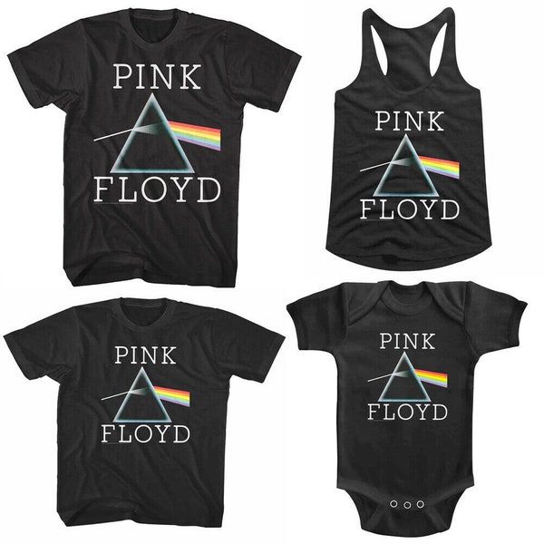 Pink Floyd Dark Side of the Moon Family Set Mens T-Shirt Womens Top Prism Album Gift Set Rock Band Kids T-shirt Matching Outfits Baby Onesie