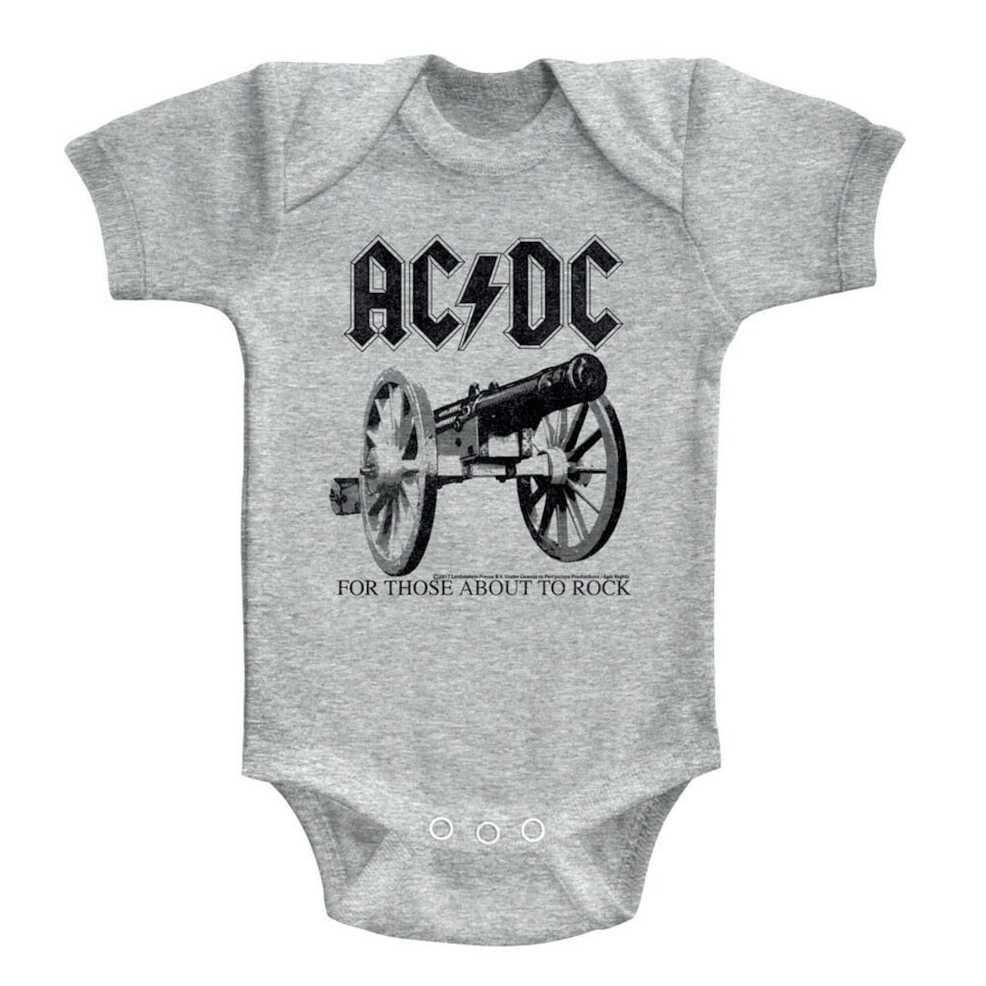 AC/DC Baby Onesie ACDC for Those About to Rock Cannon Album Graphic ...