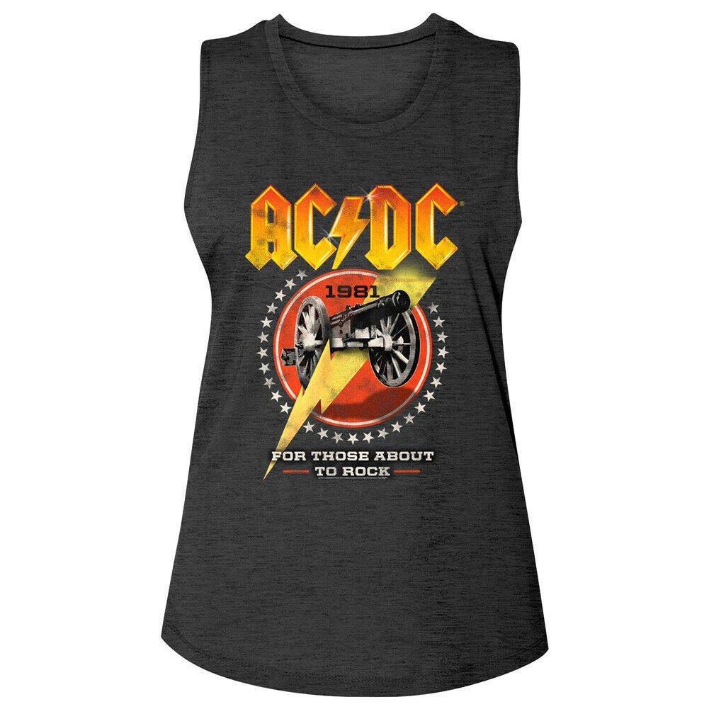Acdc Highway To Hell Camiseta Sin Mangas AC/DC 'For Those About To Rock'  Estilo Rockero Clásico Camiseta Ac/dc Hombre