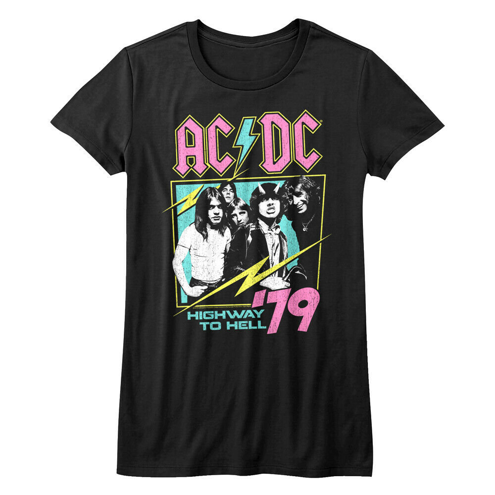 【sale!!!】90s MEXICO製 ALSTYLE ACDC バンドツアー ACDC Women's T-shirt AC DC Neon Highway to Hell Tour 79