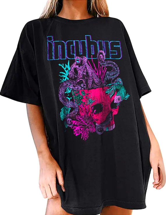 Incubus Women's Oversized T-shirt Incubus Octopus Skull Logo