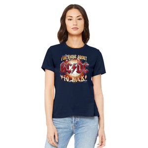 ACDC Women&#39;s T-Shirt For Those About to Rock Poster Graphic Tee Heavy Metal Band ConcerT-Shirt Music Lover Merch Summer T-shirt Gift