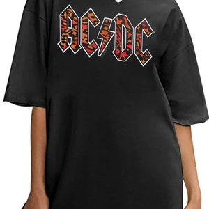 ACDC Leopard Logo Boxy Oversize T-Shirt