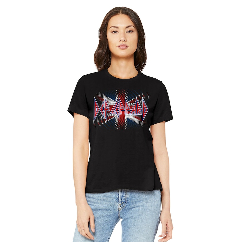 Def Leppard Women's T Shirt British Warped Flag Tshirt Etsy