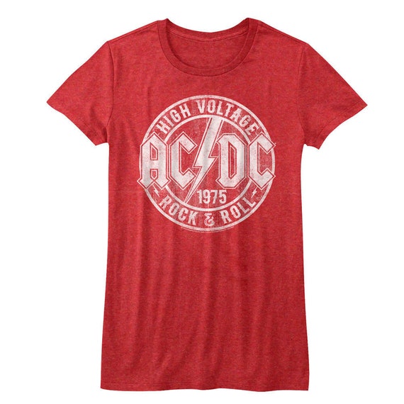 ACDC Camiseta de Mujer De Alto Voltaje Rock Rojo - Etsy España