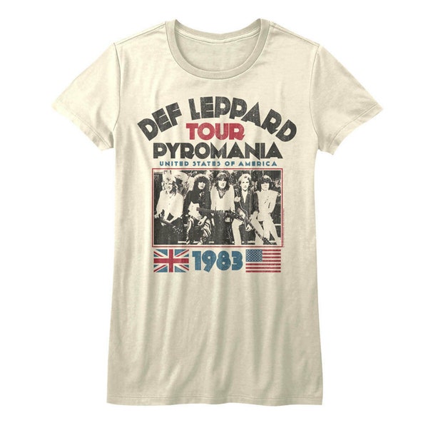 Def Leppard Camiseta para mujer Pyromania USA Tour 1983 Camiseta gráfica