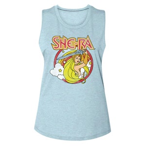She Ra Tank Top She-Ra Rainbow Brite Shirt Masters of the Universe Women&#39;s Muscle Blue Top Princess of Power Tank Strong Woman Tee