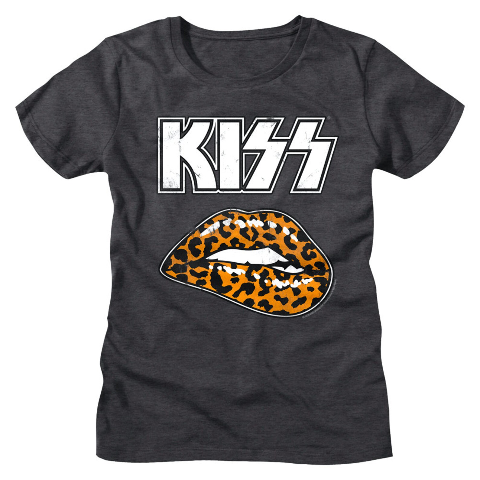 Kiss Band Women's T Shirt Leopard Lips Charcoal Shirt Rock Etsy