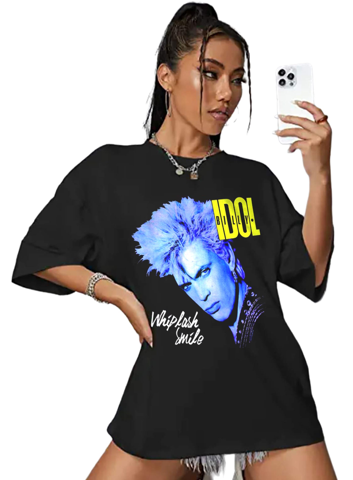 Billy Idol Whiplash Smile Album Oversize T-shirt Punk Rock