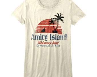 Jaws T-Shirt, Amity Island Graphic Tee, Vintage Movie Shirt