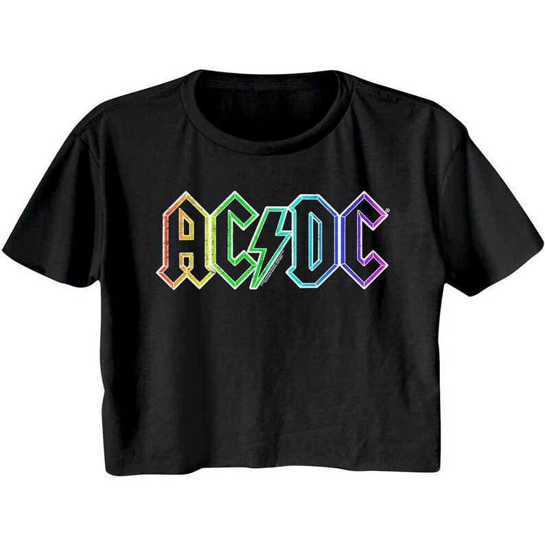 acdc crop top rainbow
