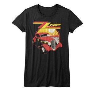 ZZ Top Women's T-shirt Billy Gibbons Album Cover Black Graphic Tee Rock Roll Band Concert Tour Merch Music Lover Shirt Gift For Her