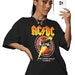 ACDC Oversize Women's Shirt AC/DC Cannon Lightning Bolt Graphic Tees ...
