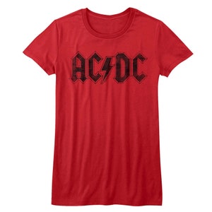 ACDC Women&#39;s T-Shirt Vintage Logo Rock Band tshirt Concert Tour Artistic Cool Classic Gift For Her