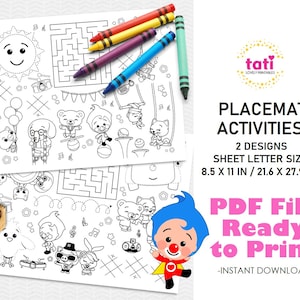 Birthday Coloring Activity - Party Printable Sheet - Birthday Craft - Party Activity Page - Kids Activity Placemat - Birthday Placemat