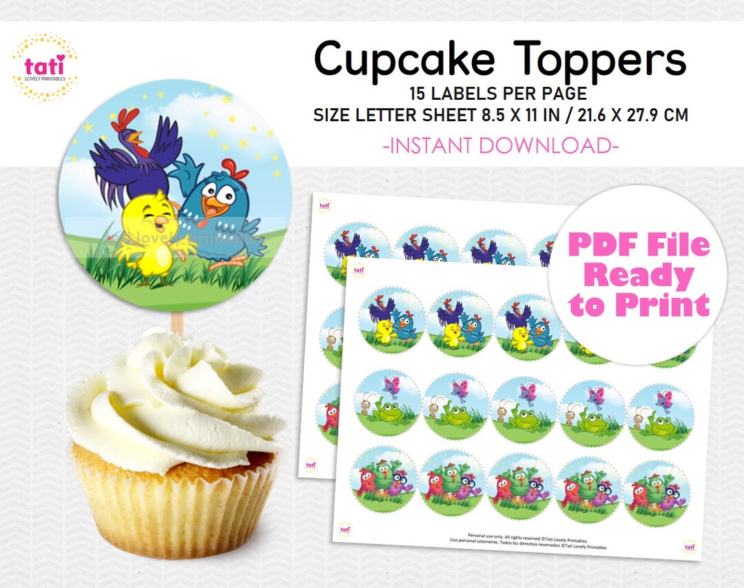 Cupcake Toppers Birthday Party Printables Cupcake Toppers - Etsy