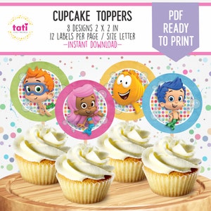 Topos de Cupcake para Festa de Aniversário - Imprimíveis Topos de Cupcake - Etiquetas para Festa - Materiais para Festa Imprimíveis - Topos de Cupcake para Aniversário